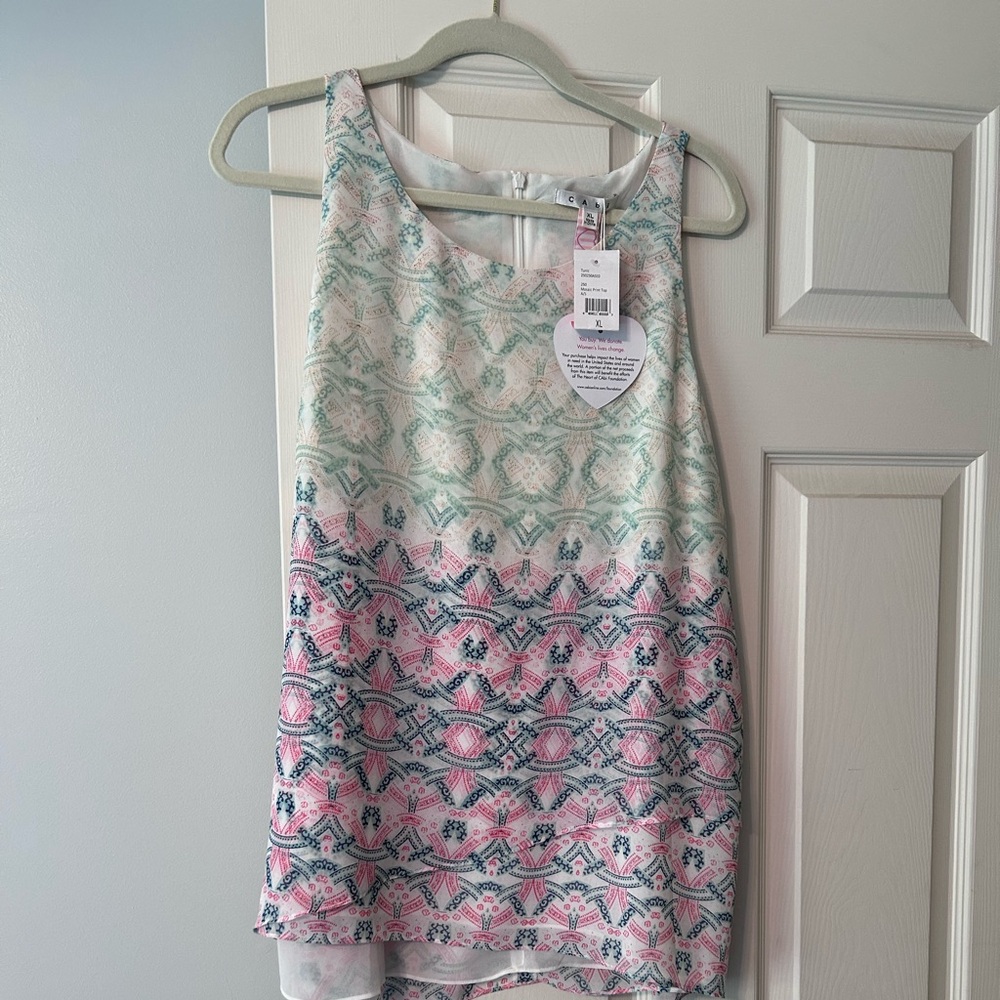 Cabi mosaic print ombré tank - fully lined tiered tank - size XL